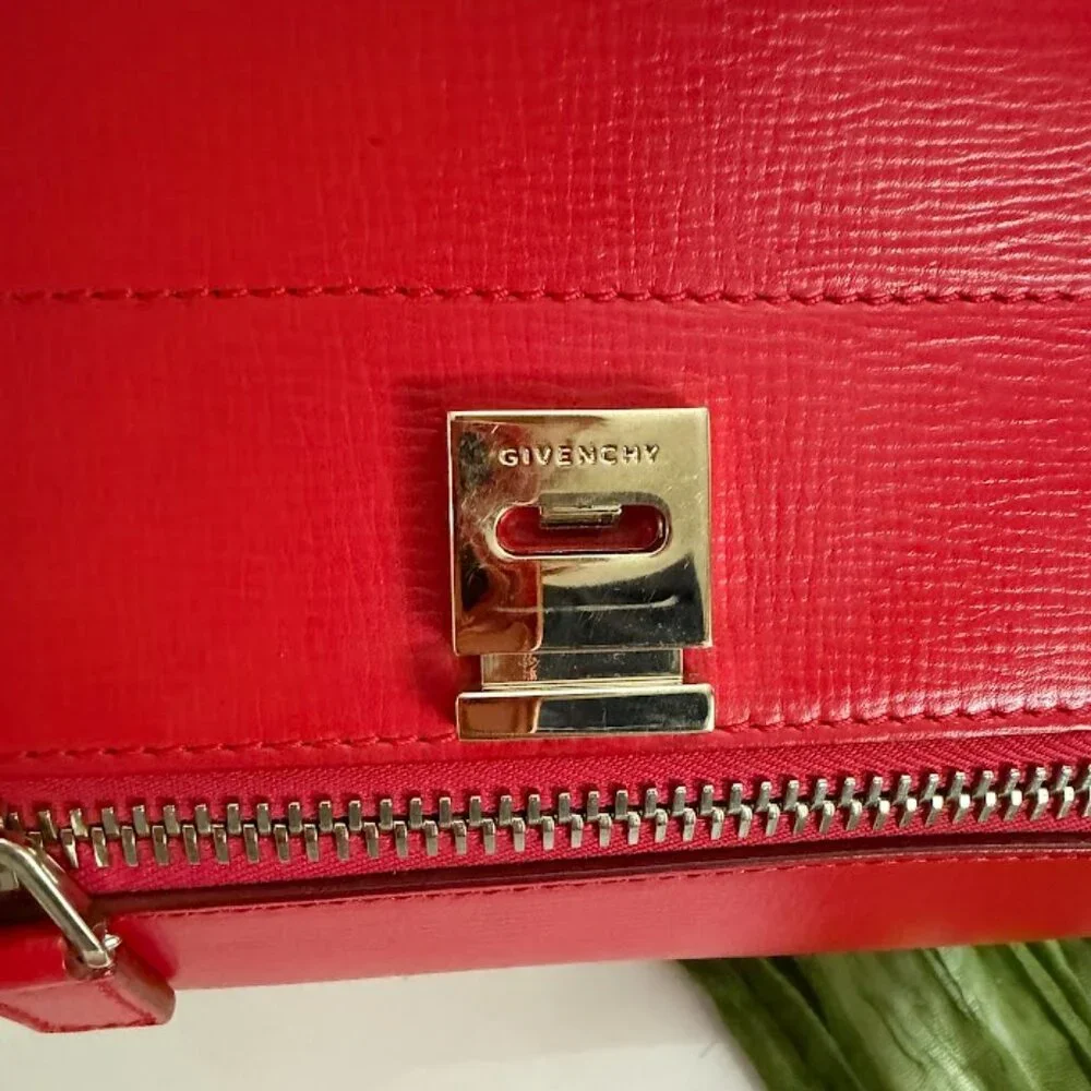 Givenchy Pandora Mini Crossbody Bag Red Leather Authentic - Picture 7 of 13
